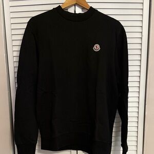 Moncler Black Logo Patch Crewneck Sweater - Men's
